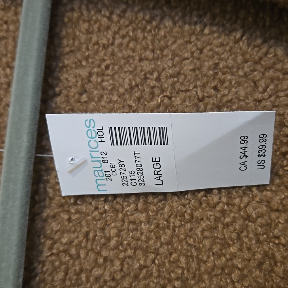 Maurices Womens Cozy Faux-Shearling Vest in Camel Sz L - Picture 5 of 9